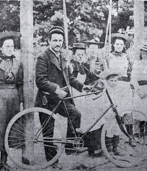 Traffic Officer Herbert MacIntosh prepares to mount his bicycle 