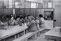 Morning-tea break in a factory canteen 