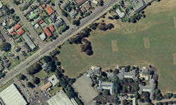 Aerial photograph of the site with Main South Rd in the top left