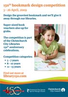 Kids design a bookmark competition poster