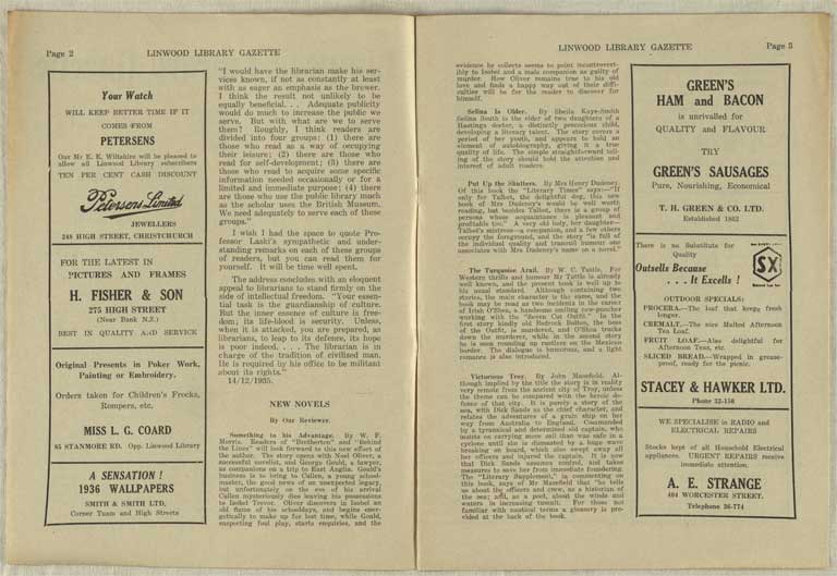 Image of Linwood Library Gazette February, 1936