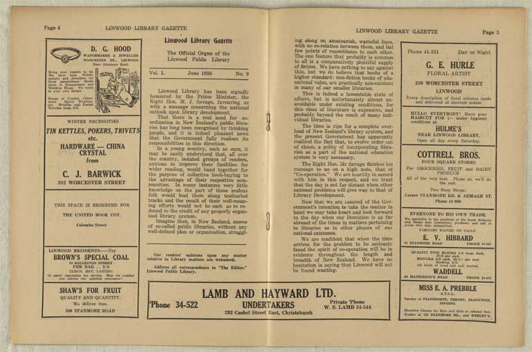 Image of Linwood Library Gazette June, 1936