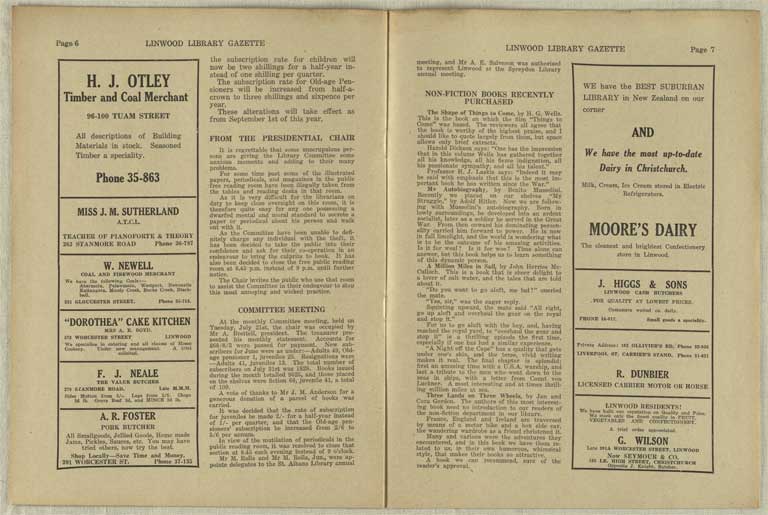 Image of Linwood Library Gazette August, 1936