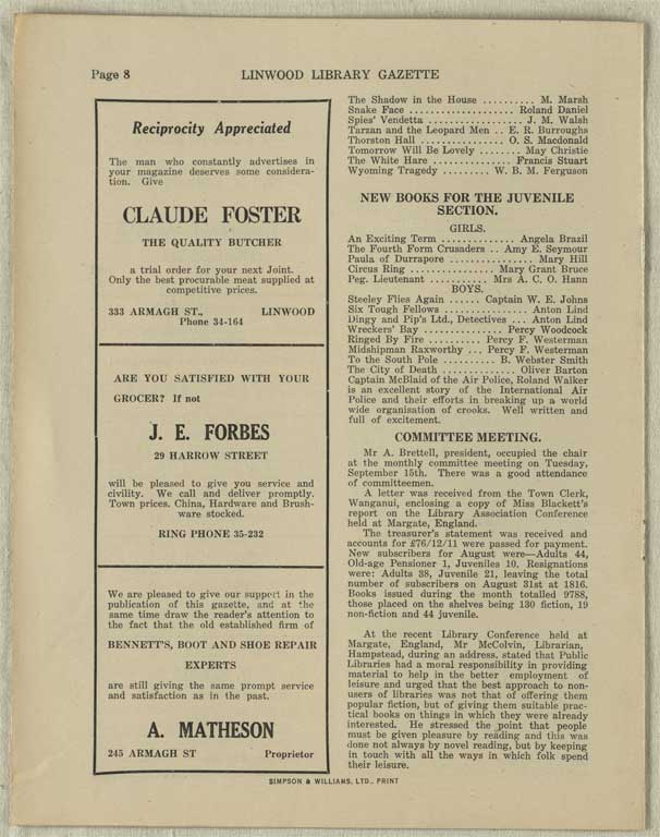 Image of Linwood Library Gazette October, 1936