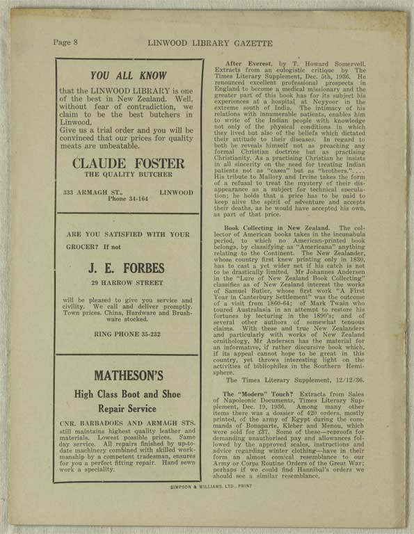 Image of Linwood Library Gazette March, 1937