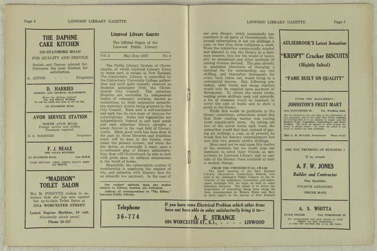 Image of Linwood Library Gazette May-June 1937