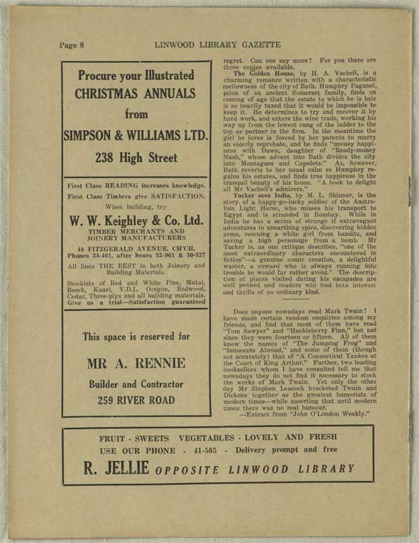 Image of Linwood Library Gazette October, 1937