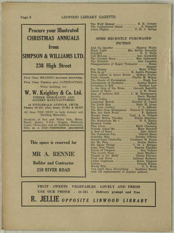 Image of Linwood Library Gazette December 1937