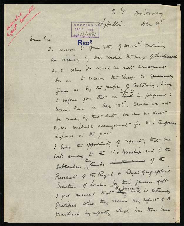 Image of Letter, 8 December 1901 Dec 8th [1901]