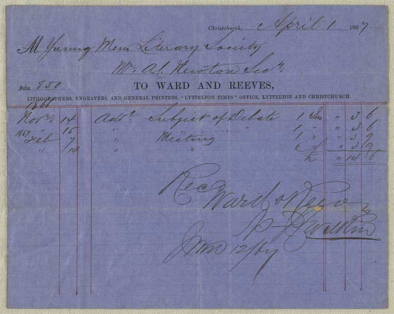 Image of Accounts, financial statements and letters, 1864-1867 1864-1867