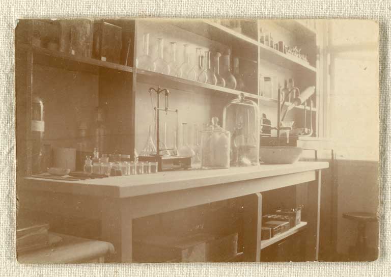 Image of In the laboratory. Middle San [1913-1933]