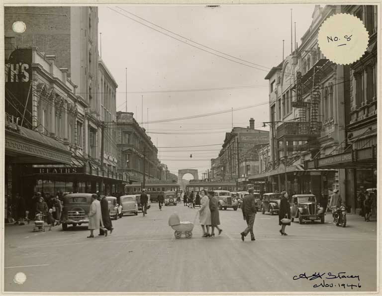 Image of No. 8. Photographs taken at random during business hours of some of our busy thoroughfares. 1946