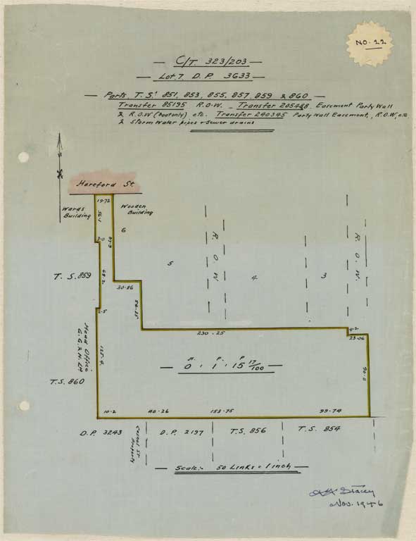 Image of No. 22. Title diagram of property known as Wentworth, late Parcels Post. 1946