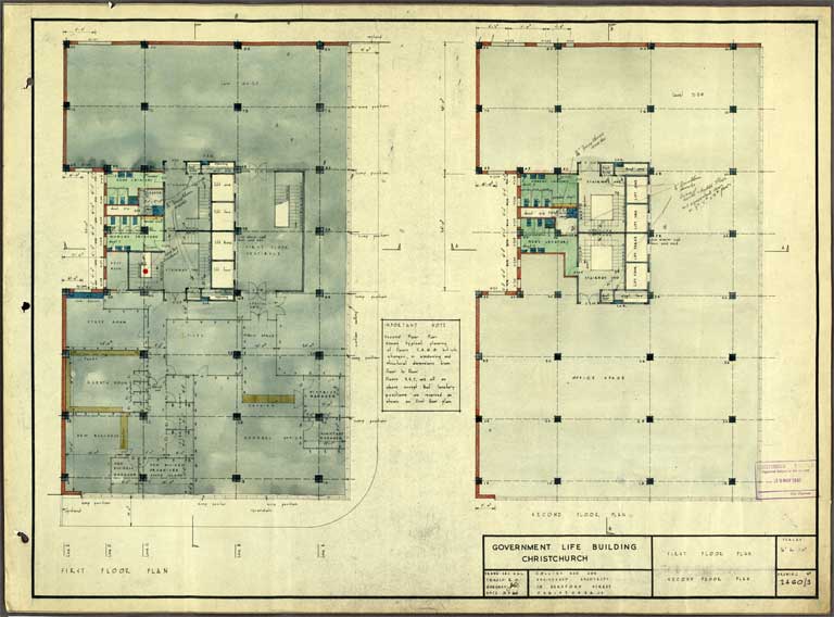 Government Life Building First Floor Plan 21 November 1960 Image 3 of 3