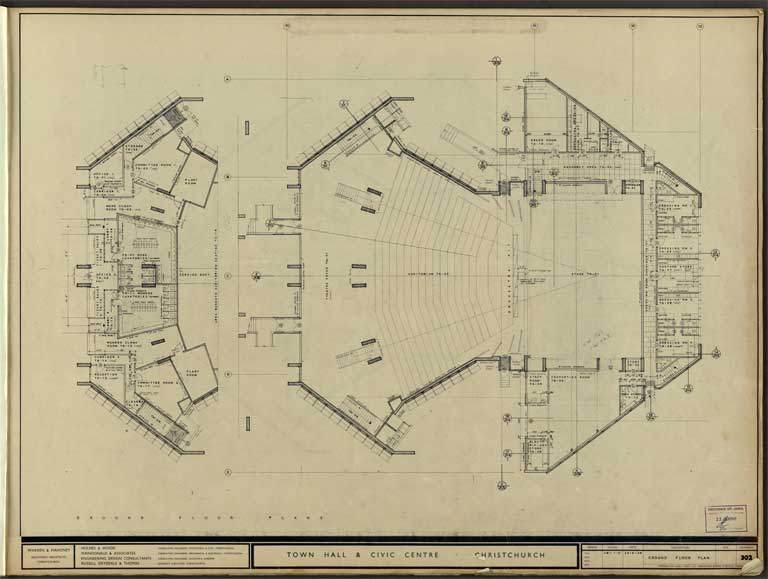 Town Hall & Civic Centre. Ground Floor Plan 29 August 1968 Image 12 of 12