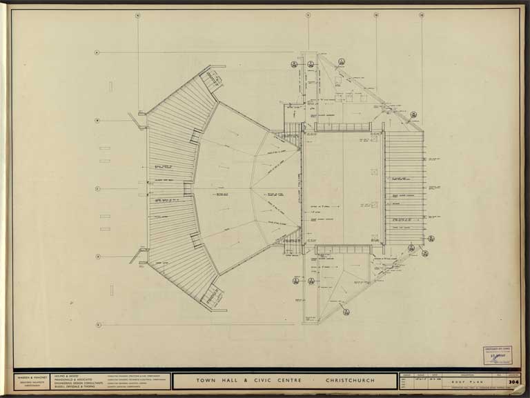Town Hall& Civic Centre. Roof Plan 29 August 1968 Image 4 of 12