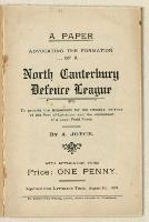 Thumbnail Image of A paper advocating the formation of a North Canterbury defence league