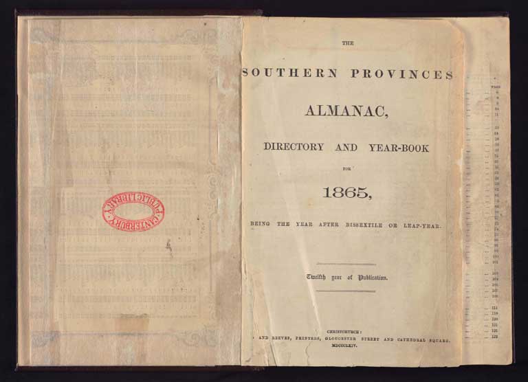 Image of Southern Provinces Almanac, 1865 1865