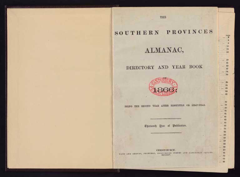 Image of Southern Provinces Almanac, 1866 1866
