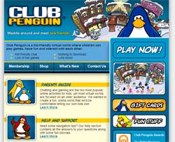 Club Penguin home page