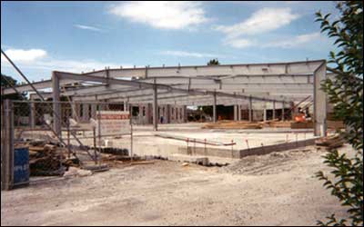 The skeleton of the new Fendalton Service Centre - May 2000