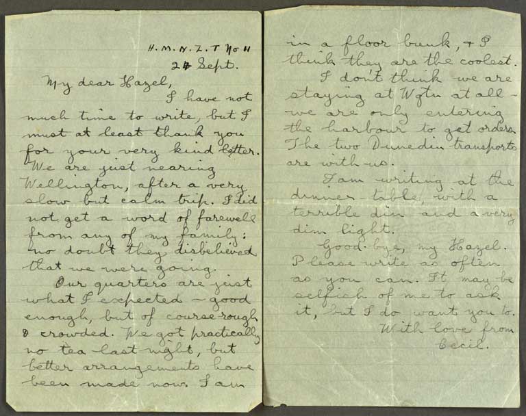 [Letter to Hazel] 24 Sept [1914]