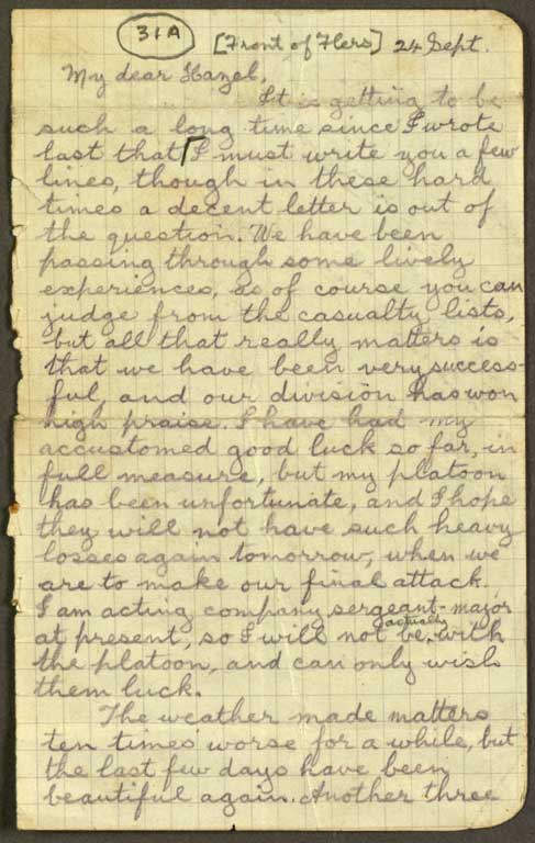 [Letter to Hazel] 24 Sept [1916]