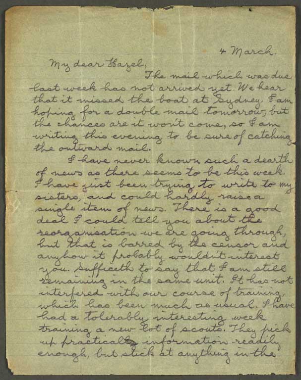 [Letter to Hazel] 4 March [1916]