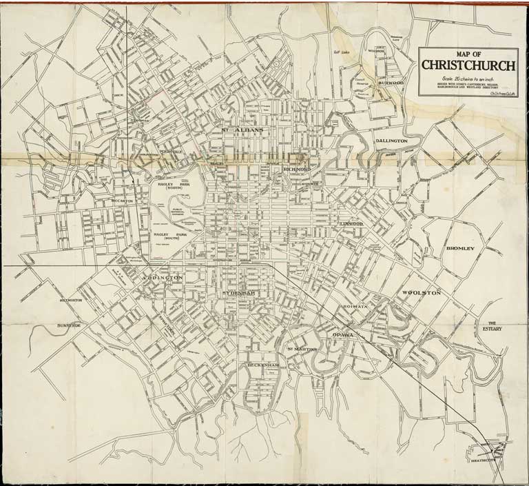 Map of Christchurch. [1930?] 