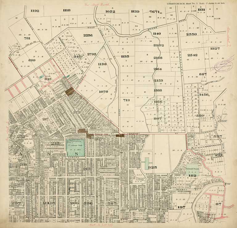 Map of the city of Christchurch. [1929] Sheet 2 of 9