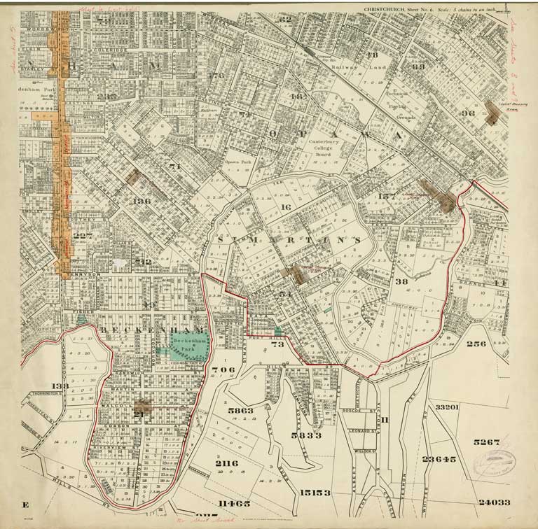 Map of the city of Christchurch. [1929] Sheet 6 of 9