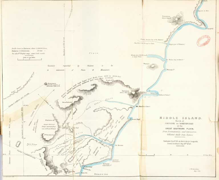 Middle Island : sketch of country to northward of the great southern plain, from examination and information, collected chiefly from Natives. 1850 