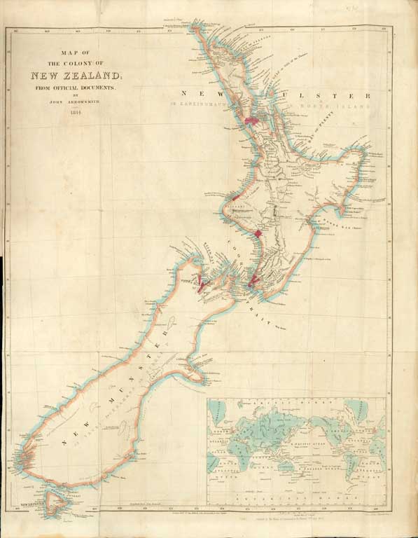 Map of the colony of New Zealand from official documents. 1844 
