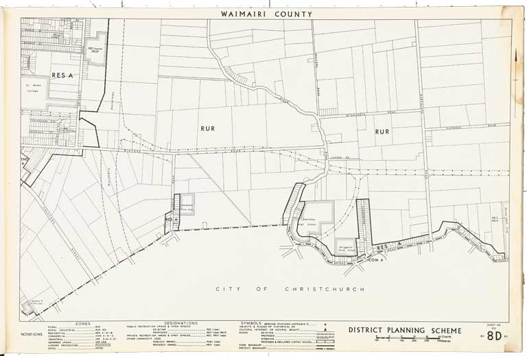 County of Waimairi - District Scheme. Planning maps. 1974 Image 10 of 23