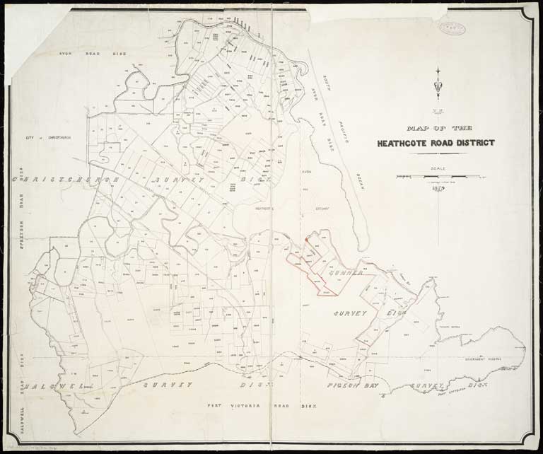 Map of the Heathcote Road district 1879 