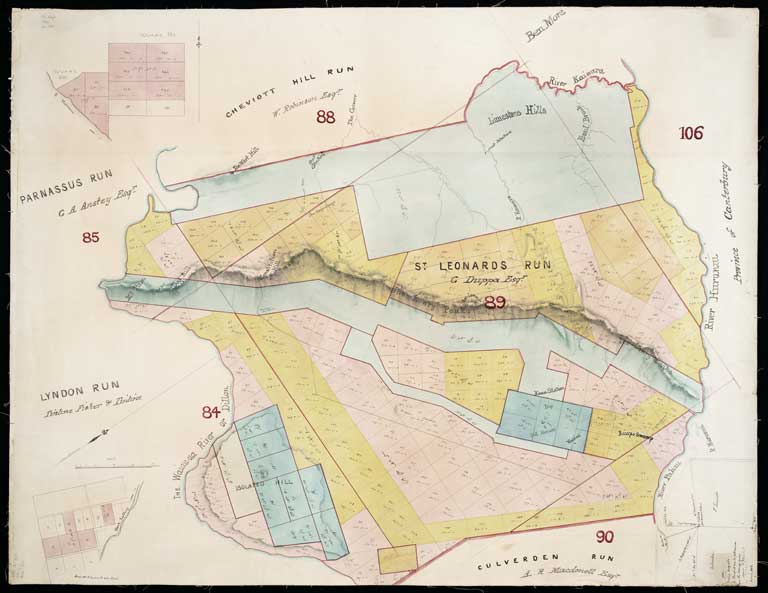 [Map of St Leonard's run, Amuri County] . 1862 