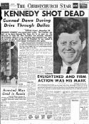 Page 1 of The Christchurch Star, 23 November 1963