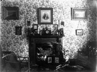 Parlour interior with fireplace, Canterbury country homestead