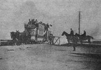 A double-decker horse tram crossing the original Seaview Road bridge on the way to Christchurch