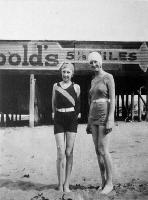 Margaret Anderson and her sister pictured on New Brighton beach