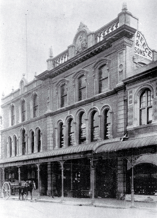 The Colombo Street frontage of Mr Edward Reece and Sons' hardware establishment, wholesale and retail 