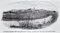 Christchurch, December 1852, showing Worcester Street bridge, Land Office, the Clarendon, and Dr Barker's house [Dec. 1852]