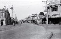 Looking south from the bridge down Williams Street, Kaiapoi [193-?]