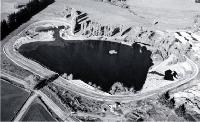 Lake Bryndwr, near the corner of Wairakei and Breens Roads : a speedway track can be seen surrounding this former quarry.