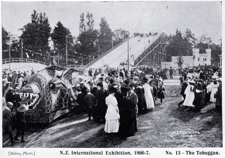 Two of the many attractions at the New Zealand International Exhibition 1906-1907 