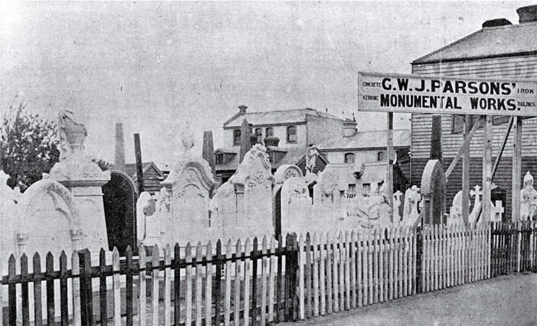 G. W. J. Parsons, monumental and general mason, Manchester Street, Christchurch [1898]