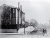 Photo of The Canterbury Club on the corner of Worcester Street and Cambridge Terrace : in background is Canterbury Museum [ca. 1882]