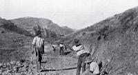 Roadmen building the Summit Road. 1910?