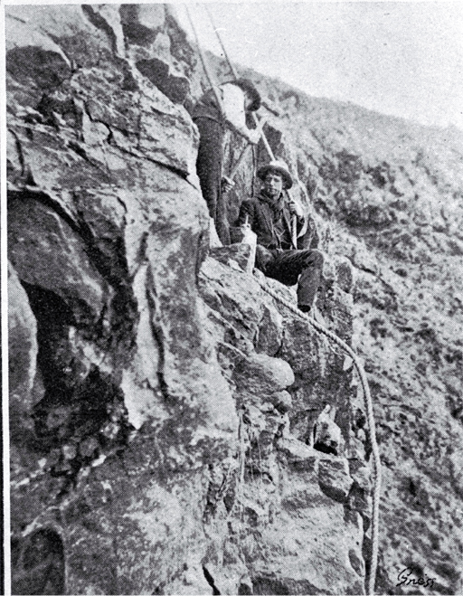 Construction of the road at Morgan's Valley, Heathcote, showing the difficulties that had to be overcome 