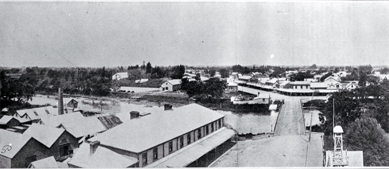 View of Kaiapoi from the Post Office tower looking to the south 